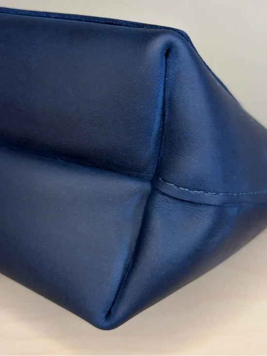 Portland Leather Mini Crossbody Tote Deep Water Blue EUC - Picture 13 of 15